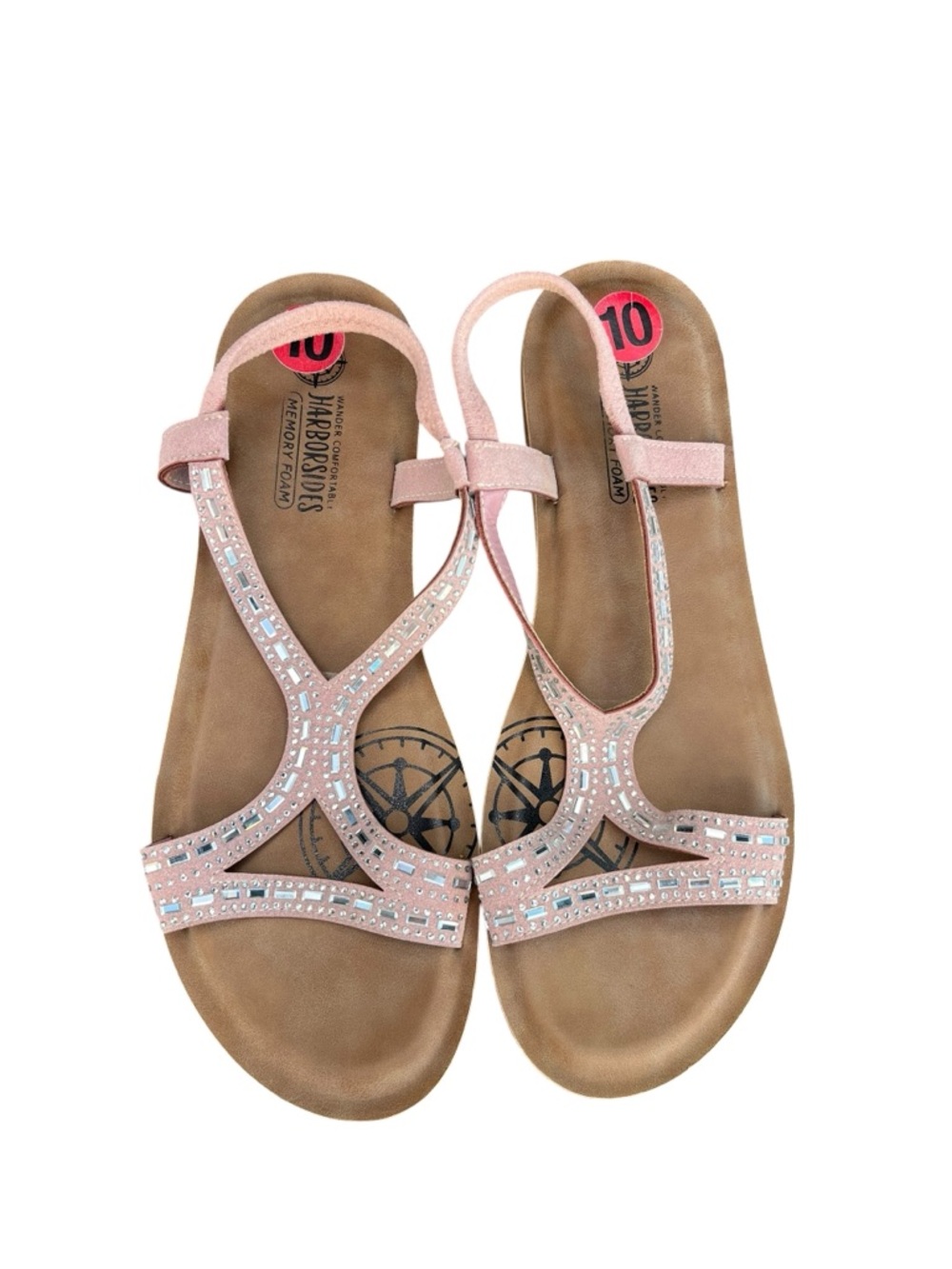 NWOT Harborsides Memory Foam Sandals Size 10
